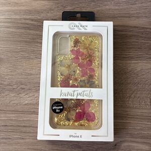 New In Box Case Mate Karat Petals, iPhone X/Xs, Pressed Flowers, Shock Absorbing